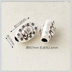 Oval Metal Beads 11.6mm 20mm Auspicious Elephant Bright Silver Alloy 100pcs 3