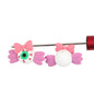 Silicone 3D Focal Beads Halloween Bow Eyes Glittery Pink Bow 20pcs