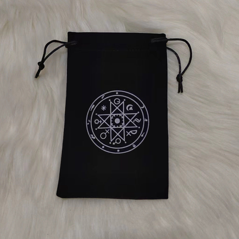 Tarot Card Velvet Drawstring Bags Celestial Esoteric Design 5pcs 18x11.5cm 8