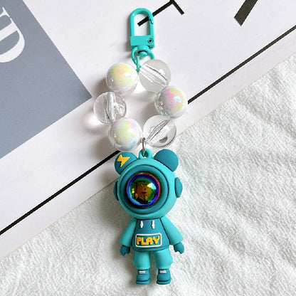 Acrylic Spaceman Beaded Keychain Colorful Astronaut Charm 9