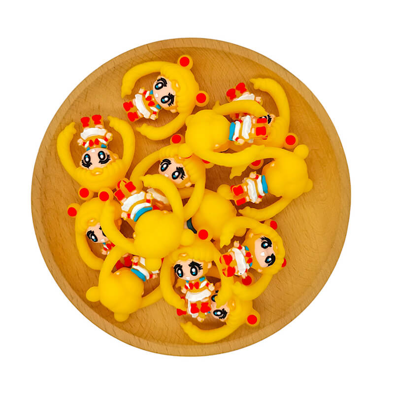 Silicone 3D Focal Beads Sailor Moon Chibi Front Back View 2