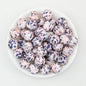 15mm Multicolor Patterned Printed Round Silicone Beads 50pcs 4