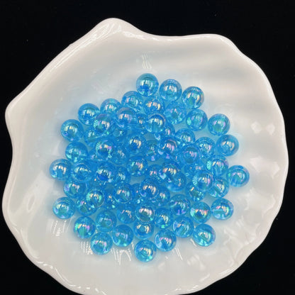 Plating Round Acrylic Beads 12mm Iridescent Transparent 550pcs 15