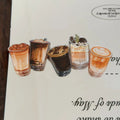 Flat Embossed Acrylic Beads Coffee Color 10pcs
