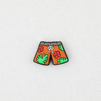 Summer Style Silicone Focal Beads Tropical Shorts Pattern 20pcs - Orange