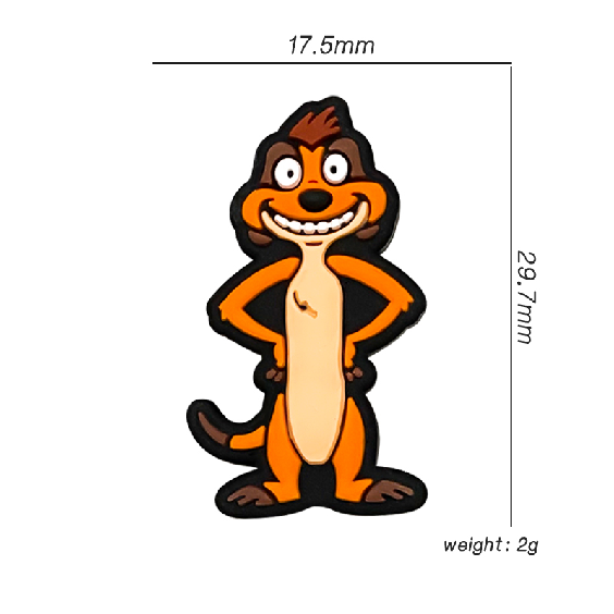 Silicone Focal Beads Lion King Timon Front Facing 20pcs