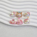 Glossy Plating Tiny Cute HK Kitten Resin Beads 10pcs 4