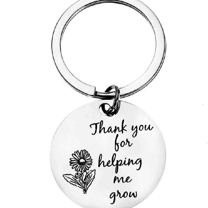 Sunflower Teacher Appreciation Keychain Stainless Steel Keepsake