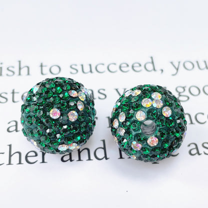 Colored Clay Ball Rhinestone Beads 16mm Glass Glaze 20pcs 19