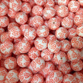 15mm Silicone Beads Red Love Print Matte Finish 50pcs