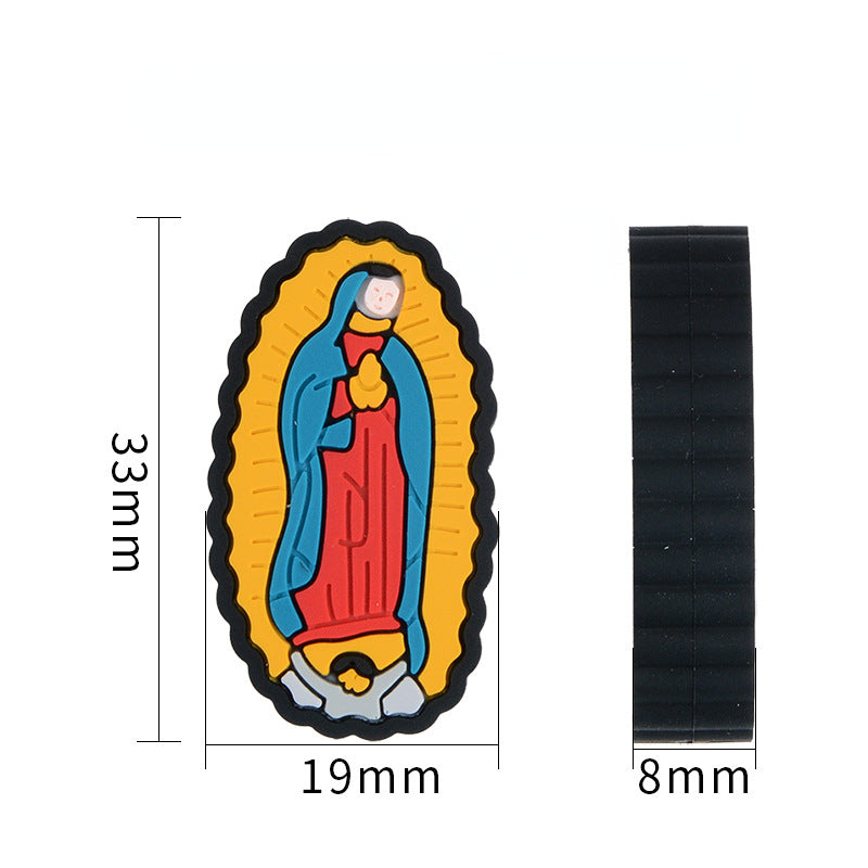 Silicone Focal Beads Religious Jesus Virgin Mary Detailed Figures 10pcs 7