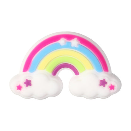 Silicone 3D Focal Beads Smiling Sun Rainbow Flowers Holding Flower Charm 20Pcs 12