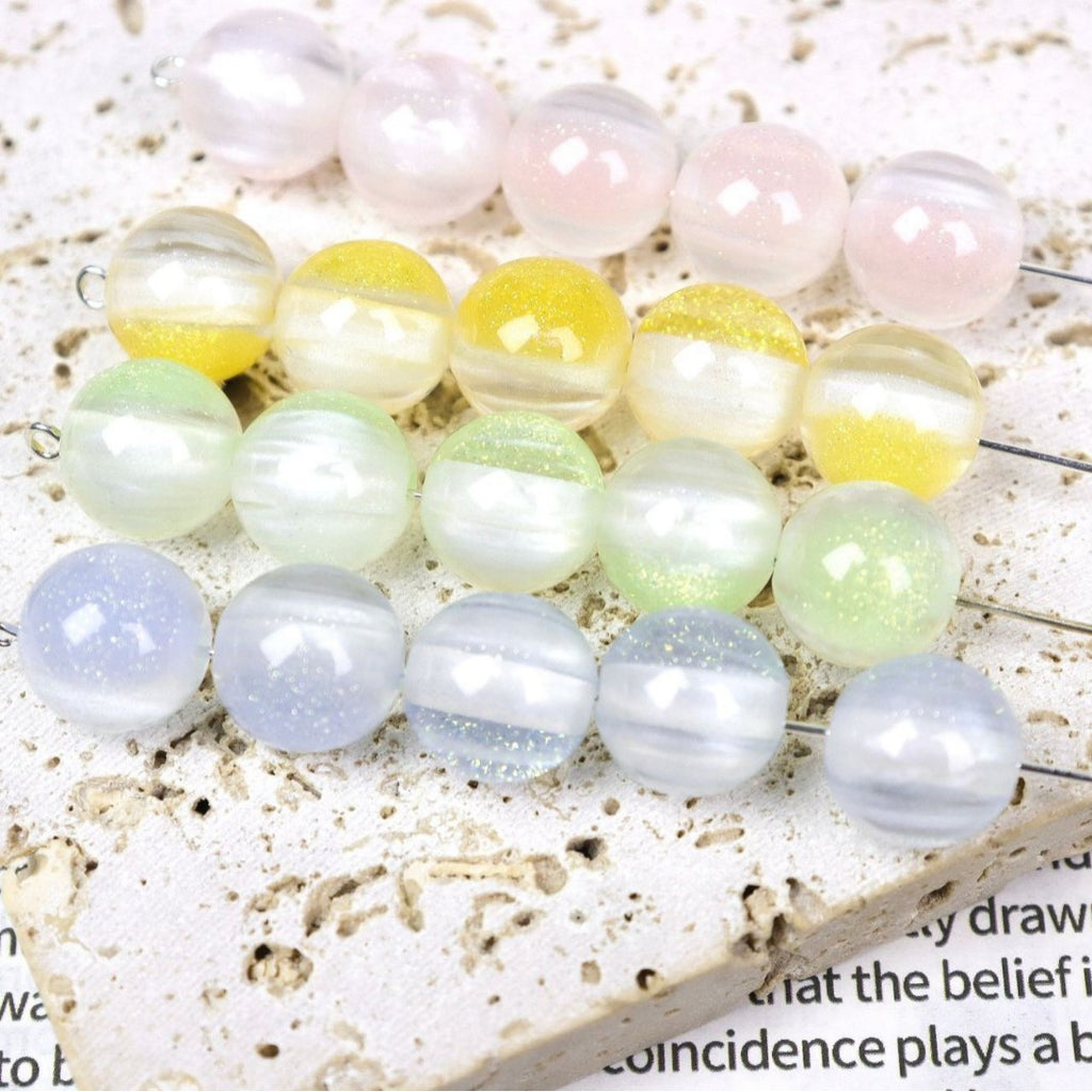 Iridescent Cat Eye Round Resin Beads 10 12 16mm 50pcs 2