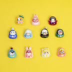 Plating POP BEAN Lucky Star Series Resin Beads Whimsical Characters 10pcs
