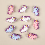 Silicone 3D Focal Beads Unicorn Pastel Colors Curly Manes 20pcs 5