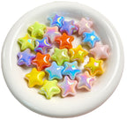 Opaque Star Acrylic Beads 22mm Glossy Colorful 10pcs 5