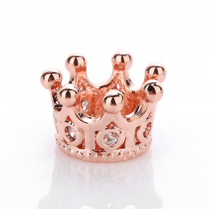 Copper Crown Spacer Beads 10.8x7.2mm Inlaid with Zircon 10pcs 3