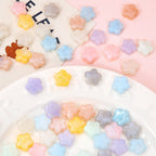 Pearl Flower Acrylic Beads 15mm Pastel Colors 20pcs