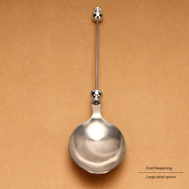 Beadable Salad Spoon Stainless Steel Zinc Alloy Bead Handle 10