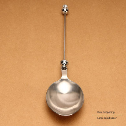 Beadable Salad Spoon Stainless Steel Zinc Alloy Bead Handle 10