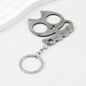 Cat Shaped Self Defense Keychain Survival Finger Clasp Compact - Grey