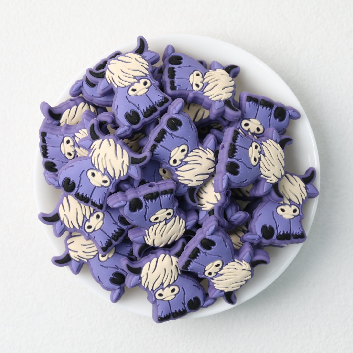 Highland Cow Silicone Focal Beads Colorful 20pcs 17