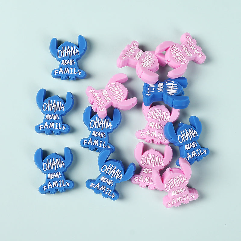 Silicone Focal Beads Stitch Character Front View 20pcs 6