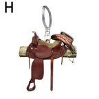 Acrylic Saddle Keychain Vintage Western Cowboy Style 12