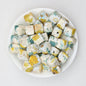 Floral Pattern 13.5mm Square Silicone Beads Printed Design 50pcs - Style 1