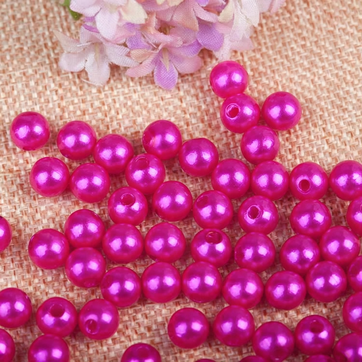 Round Faux Pearl ABS Plastic Beads Wholesale, Colorful Shiny Craft Colors, 6mm