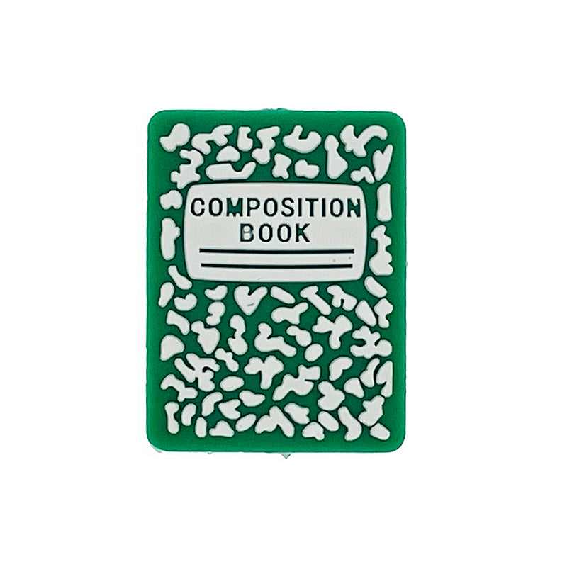 Silicone Focal Beads Composition Book Green Marbled Pattern 20pcs