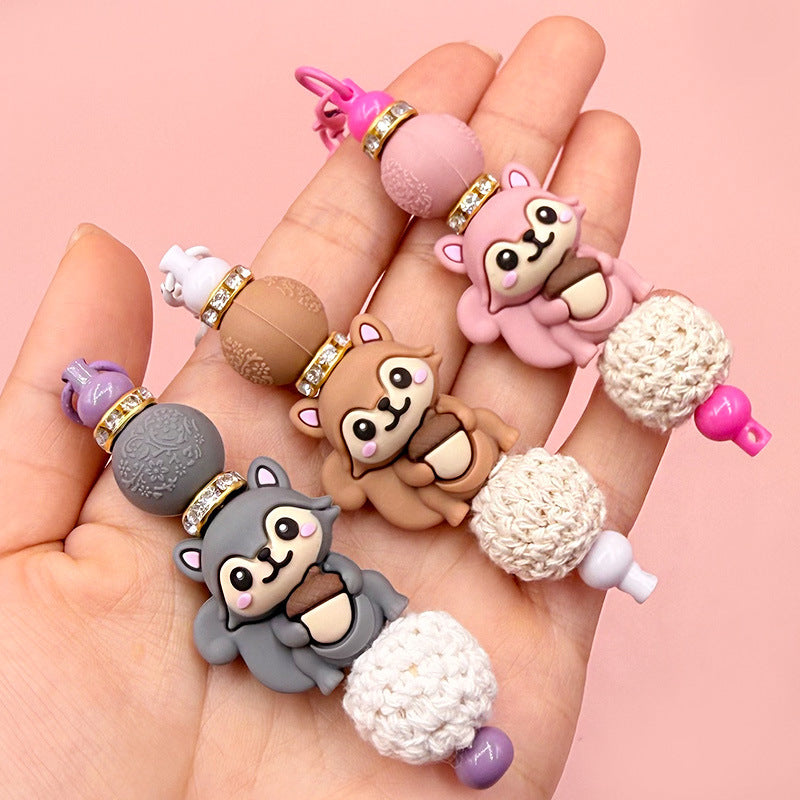 3D Squirrel Silicone Focal Beads Cute Animal Design 20pcs 2
