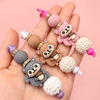 3D Squirrel Silicone Focal Beads Cute Animal Design 20pcs 2
