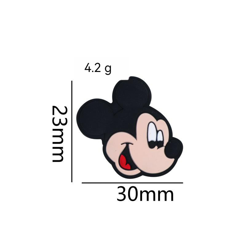 Silicone Focal Beads Mickey Kitty Yoda Colorful Cartoon Characters 20pcs 18