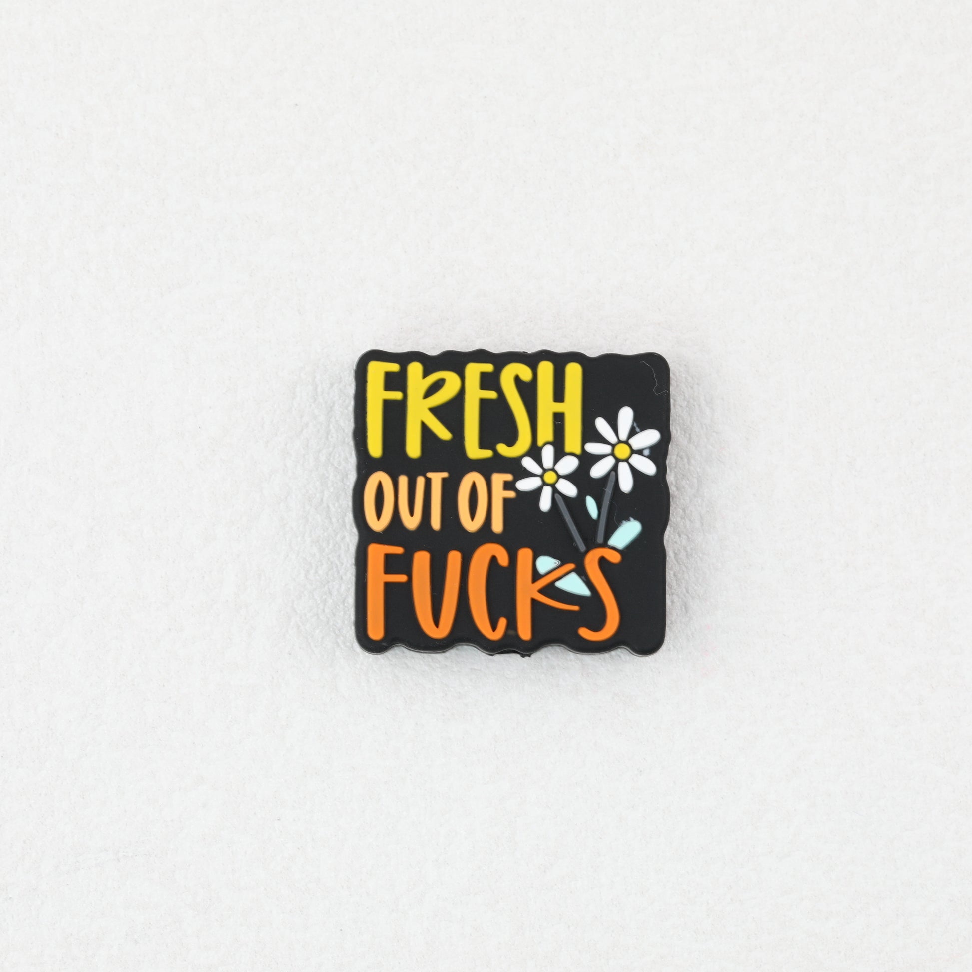 Fresh Out Of Fucks Silicone Focal Beads Rectangular 20pcs 3