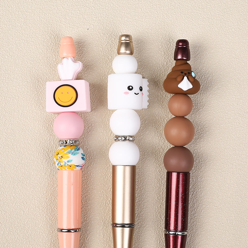 Silicone 3D Focal Beads Tissue Poop Smiling Face Detail 8