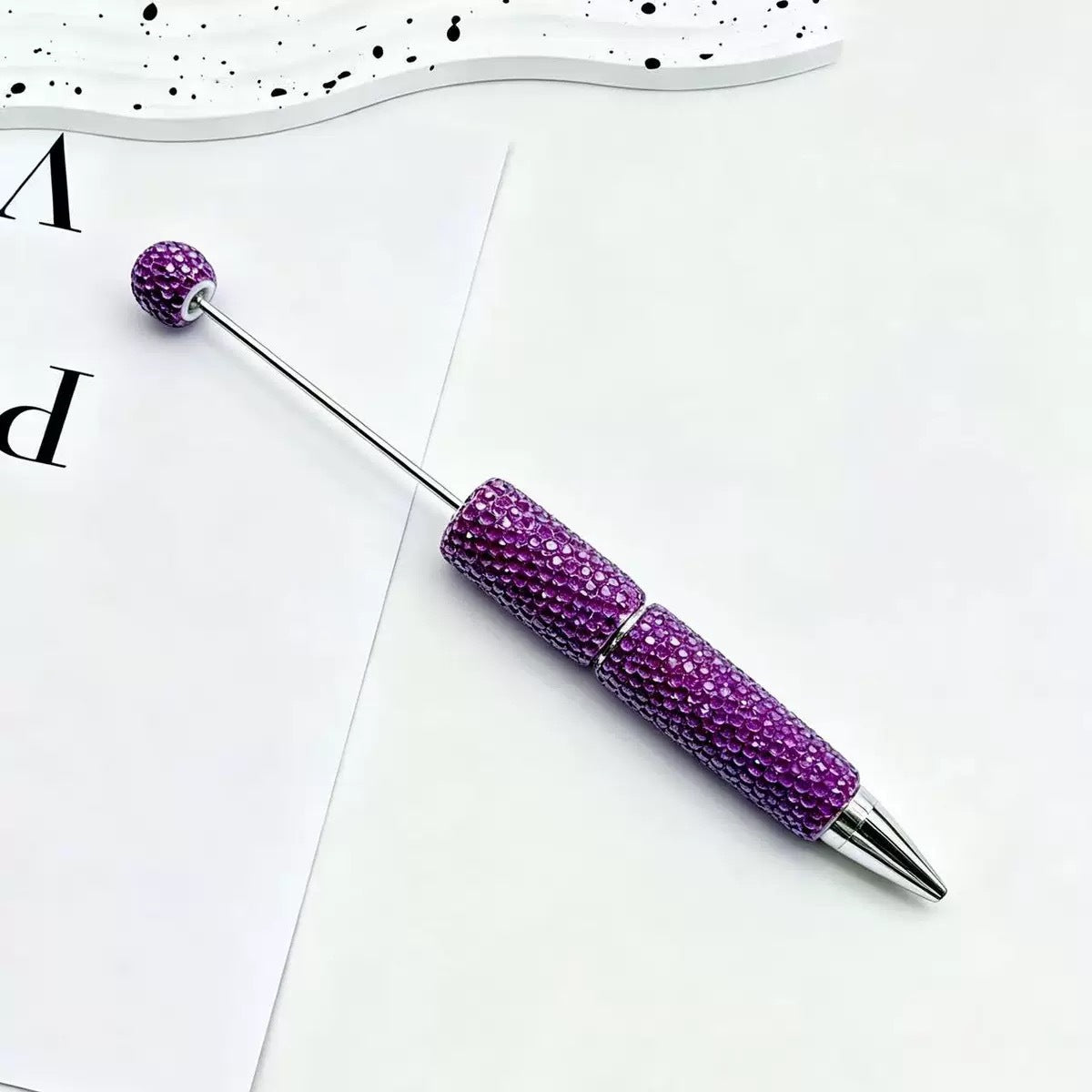 Beadable Pen Wholesale, Colorful Full Rhinestone Design Glass Decoration