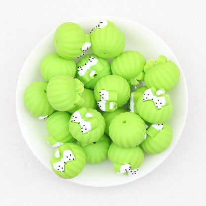 3D Halloween Bow Pumpkin Silicone Focal Beads 20 pcs 3