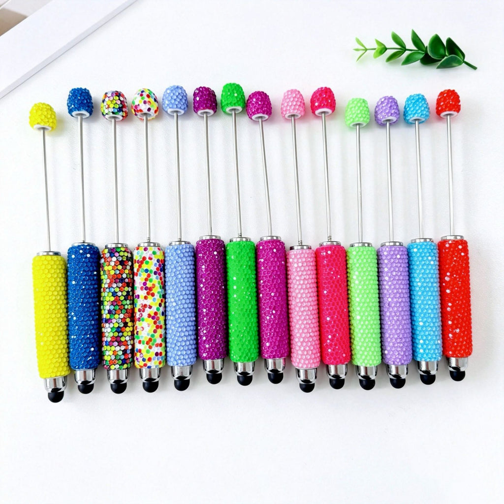 DIY Candy Color Multifunctional 3 in 1 Touch Screen Beadable Pen