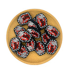 Silicone Focal Beads Psychotic Skull Finger With Black White Checkered Background 2