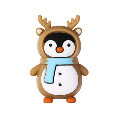3D Winter Animal Silicone Focal Beads 20 Pcs with Reindeer Snowman Penguin 13