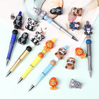 Silicone 3D Focal Beads Animal Panda Lion Sloth Hippopotamus Cow Sitting Pose 20Pcs 7