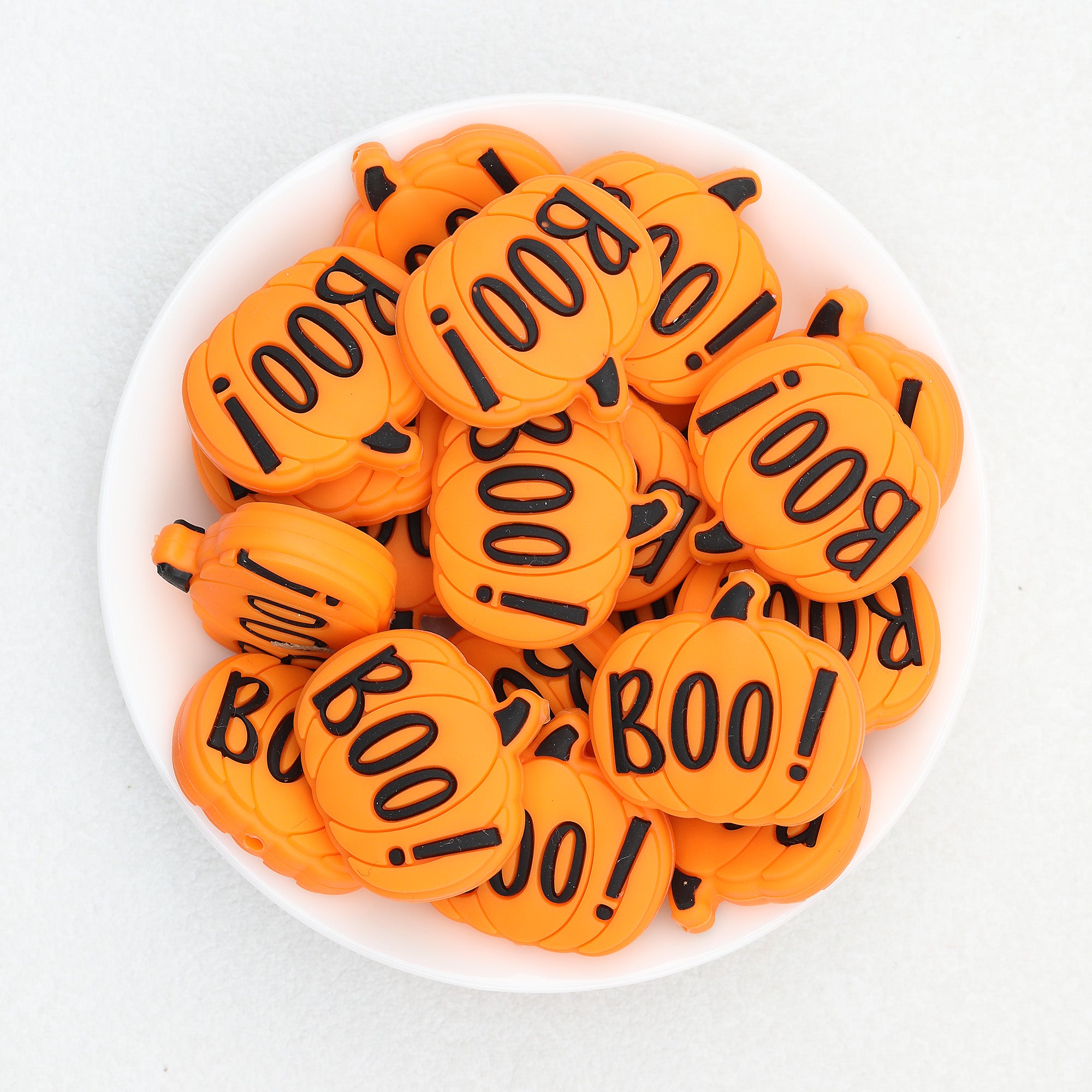 Halloween Orange BOO Pumpkin Silicone Focal Beads 20 pcs 2