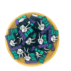 Silicone Focal Beads Halloween Skeleton Hand Have the Day You Deserve 20pcs 2