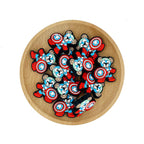 Silicone Focal Beads Superhero Bear Shield Red Gloves 20pcs 2