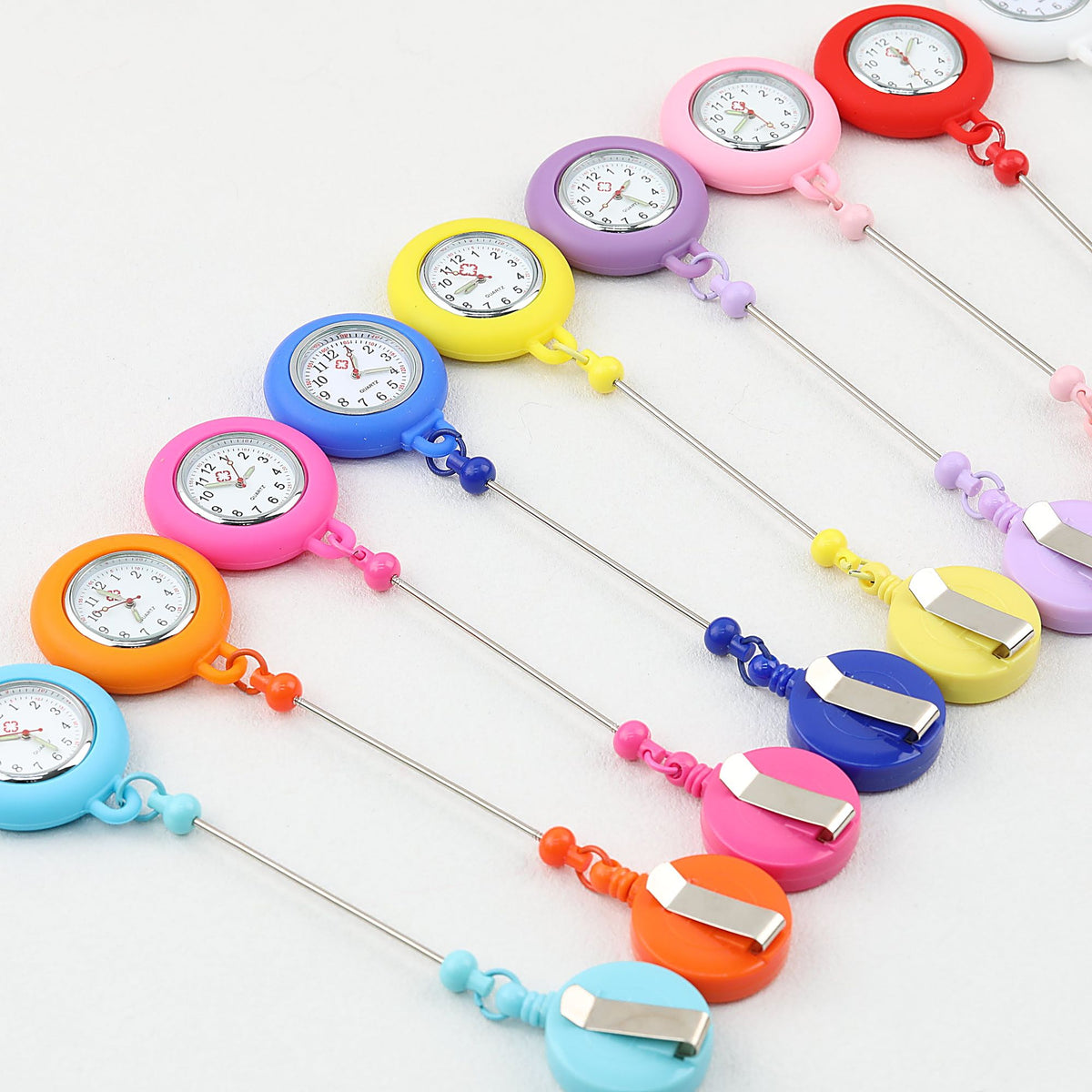 Beadable Retractable Badge Reel Watch Glow In The Dark Silicone Case Easy Pull Buckle