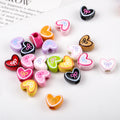 Bowknot Outline Heart Acrylic Beads 11mm 40pcs 5