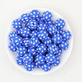 15mm US Themed Printed Silicone Round Beads 50pcs - Blue Star