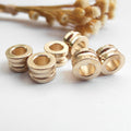Brass Double-Wire Spacer Beads 9*6*5mm Textured Groove 50pcs