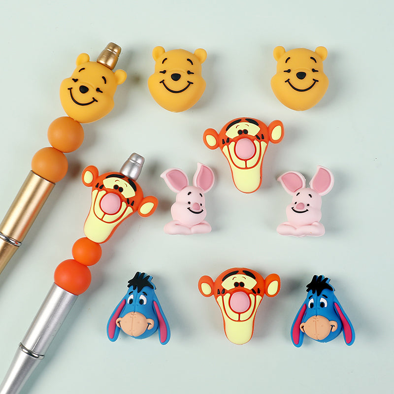 Silicone 3D Focal Beads Disney Character Avatar Smiling Face 20pcs 8